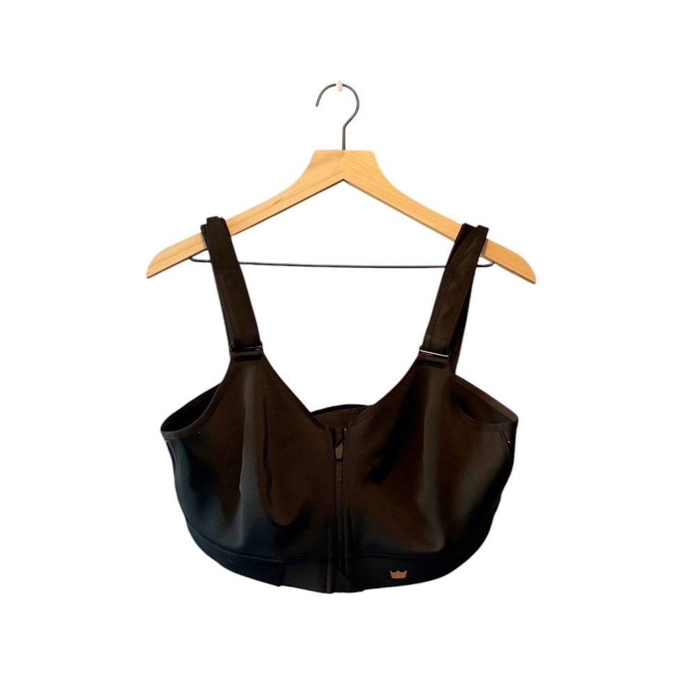 SHEFIT Ultimate Sports Bra Black Gold Marble Adjustable Front Zip 2Luxe